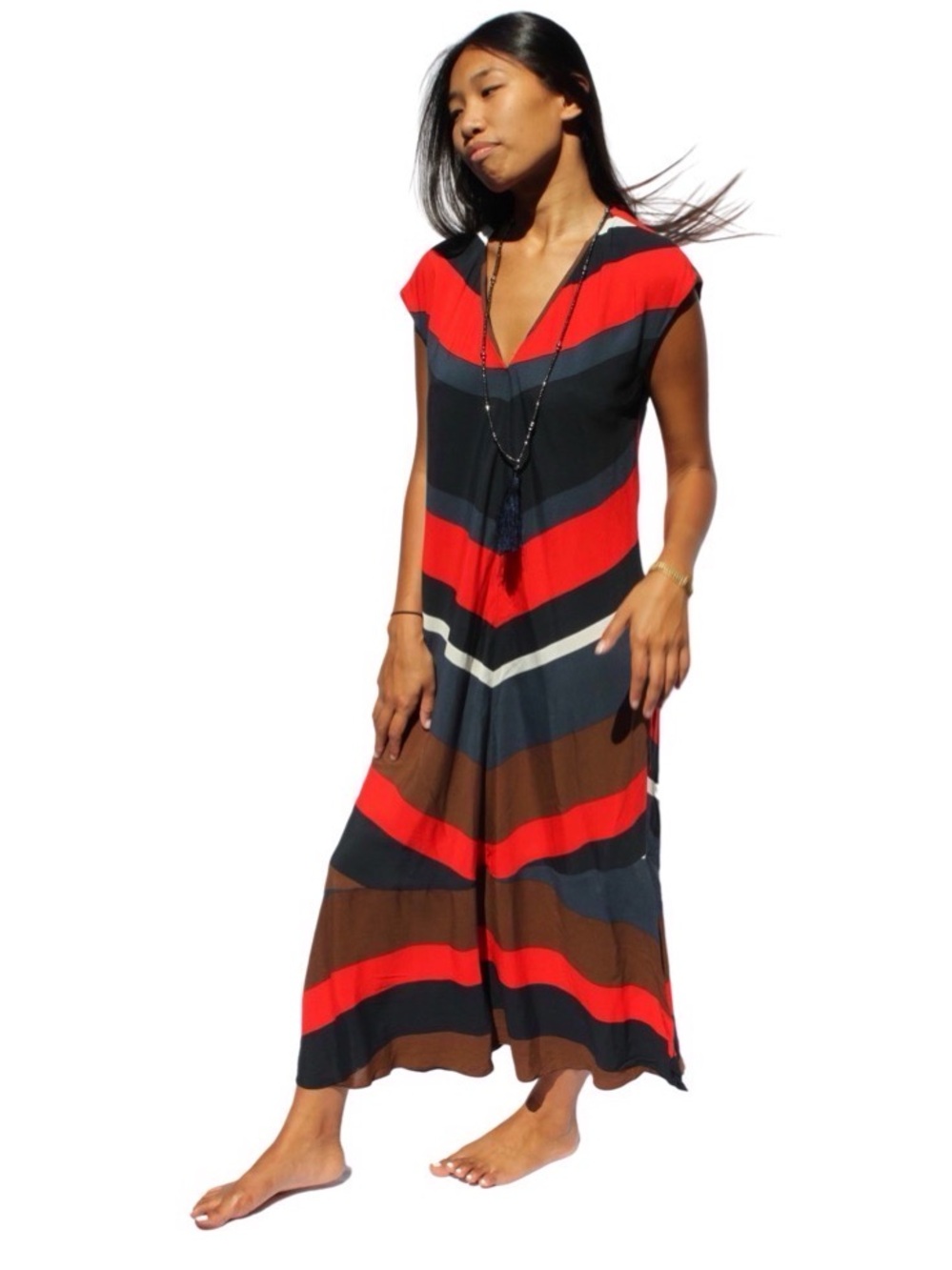 Zara Striped Midi Dress - Picture 4 of 6